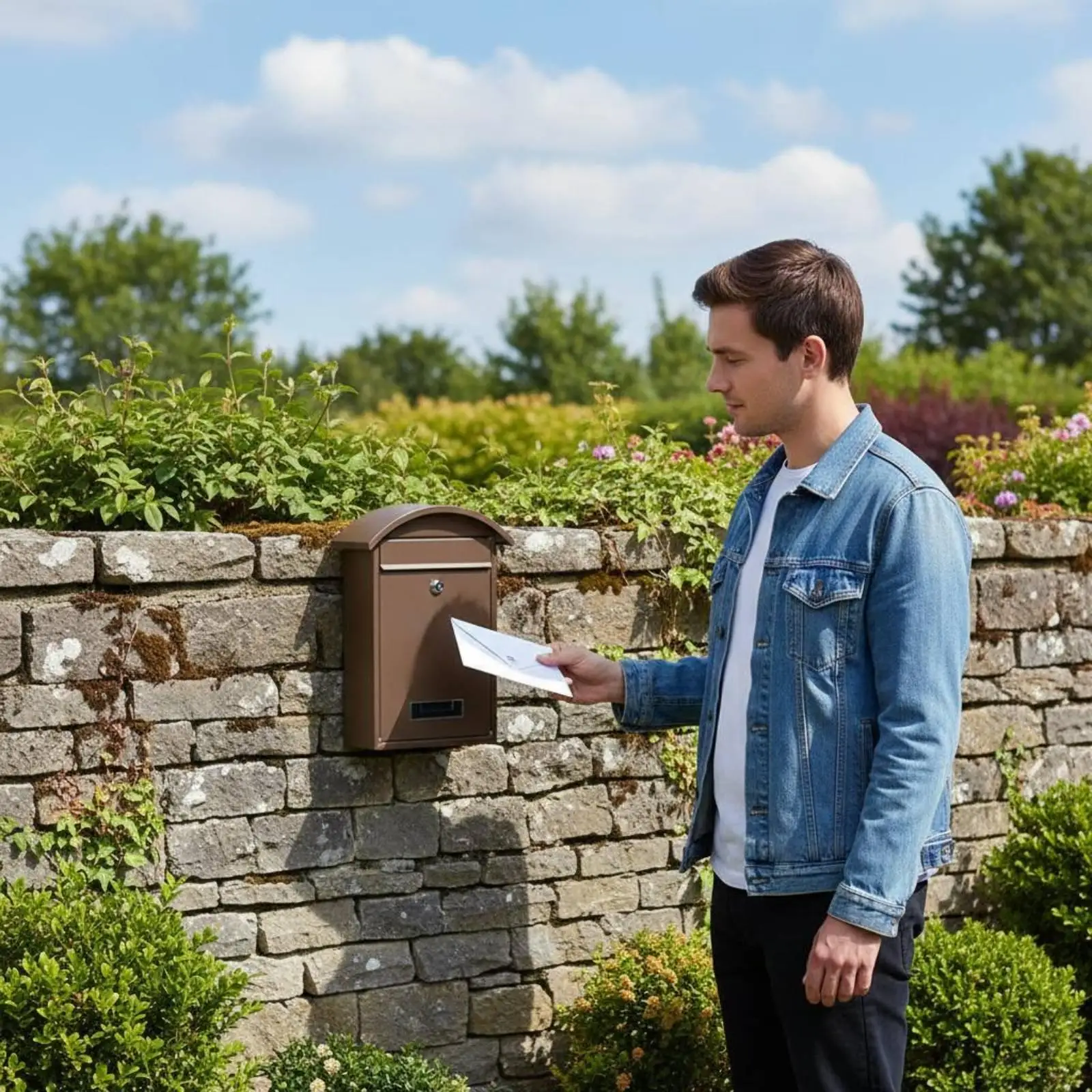 Metal Mailbox Heavy-Duty Outdoor Mail Box Wall Mailbox for Garden