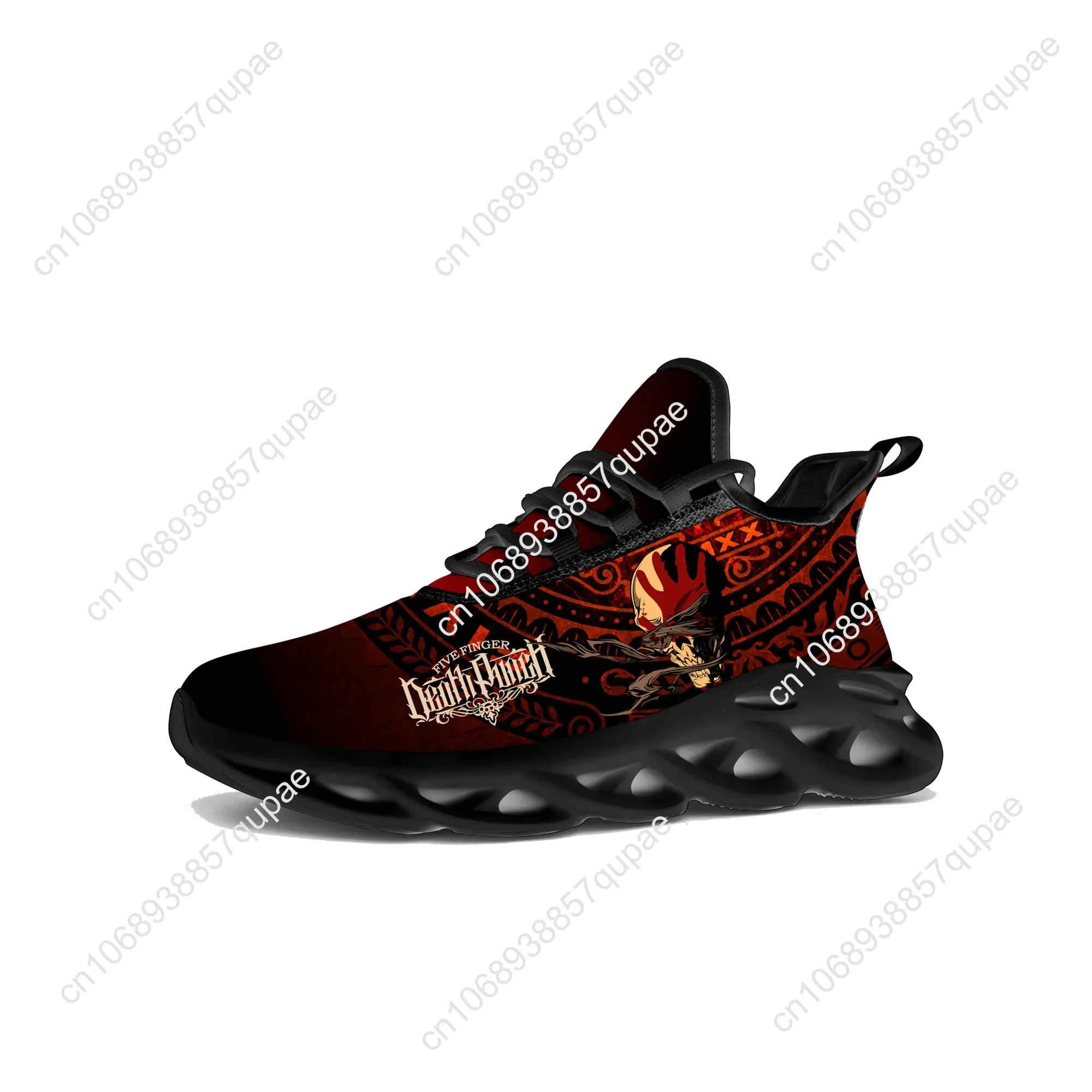 Zapatillas de deporte planas de cinco dedos Death Punch para hombre y mujer, zapatos deportivos hechos a medida para correr, zapatillas de deporte de alta calidad, zapatos de banda de Rock