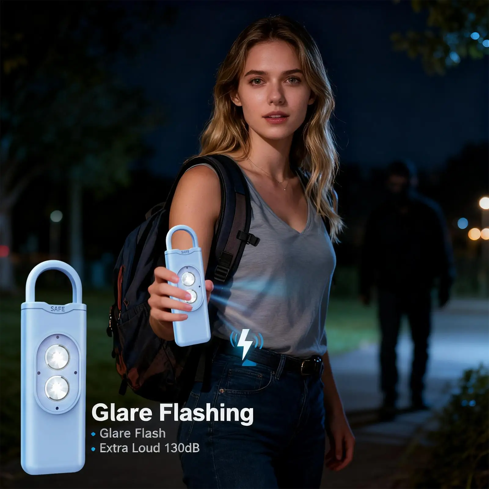 

Personal Alarm 135dB Security Tool With Warning Light Personal Alarm Loud Siren Safety Keychain For Girls For Kid Boys Girls