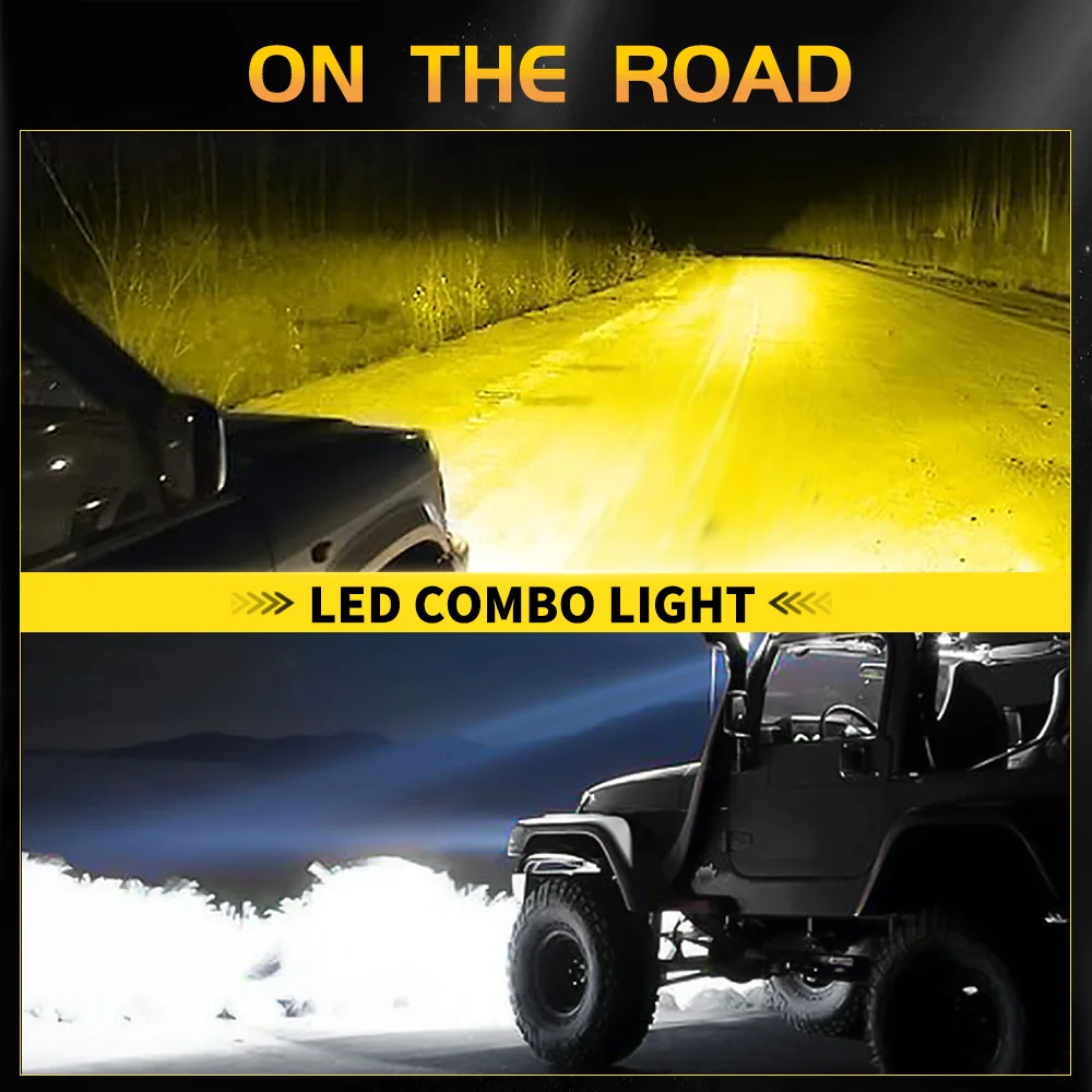 HAOLIDE 3INCH Motorcycle LED Driving Light Spot Flood Beams 6500K Work Light 3000K Fog Lamp  for off-road use Cars ATV 12V 24V