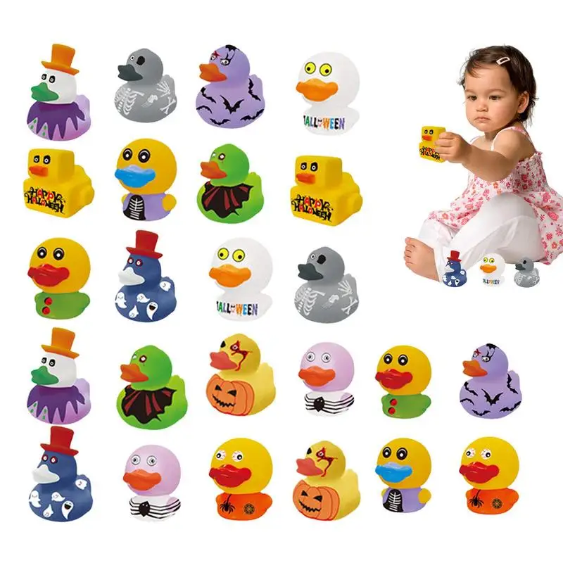 

Halloween Party Favors Rubber Ducks Shower Duck Accessories 24pcs Novelty Assorted Kids Float Rubber Duckies Fancy Mini Ducks