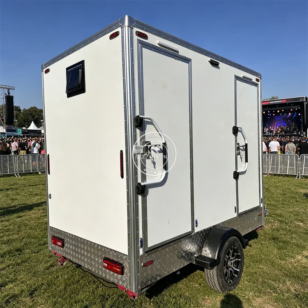 Multi-stall Mobile Toilet Trailer Portable Luxury Restroom Bathroom Cabin Durable Trailer for worker service
