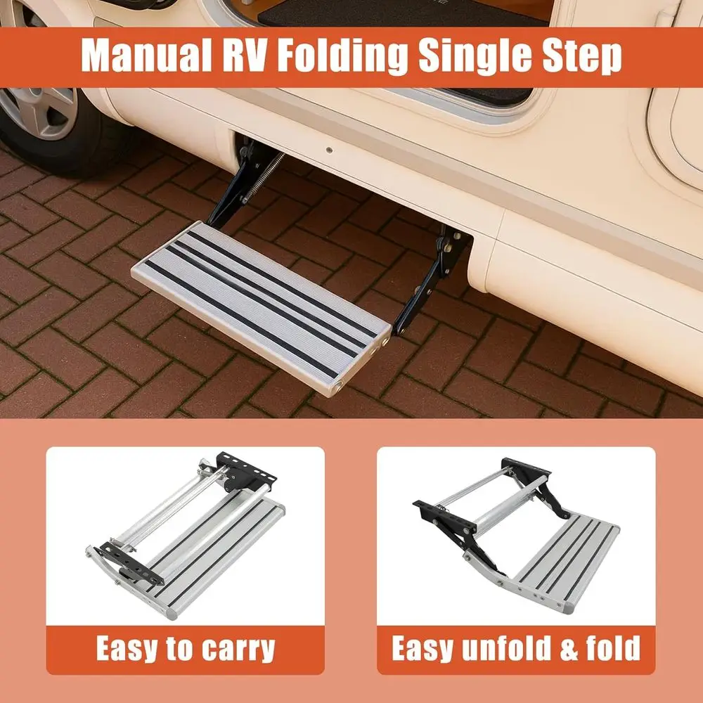 دليل RV خطوة سلم واحد خطوة تلسكوبي للطي RV دخول درج استبدال ل RV شاحنة تخييم متنقل السفر مقطورة #3