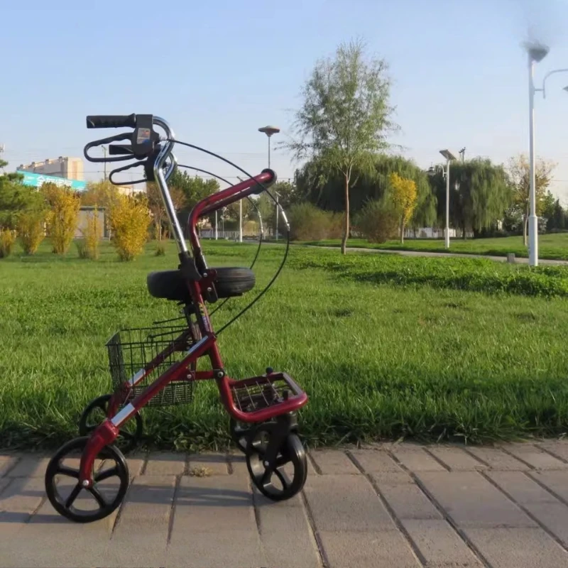 

‌Elderly Walking Cart‌ Foldable Height-Adjustable Shopping Trolley for Wheels Thickened Stainless Steel Mobility Support Carrier