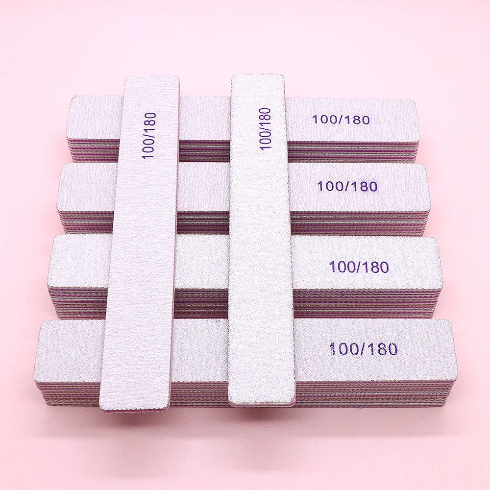 5/10Pcs Professional Nail Files Double Sided Emery Board 100/180 Grit Washable Nail Files Smooths Shapes Nails Manicure Pedicure