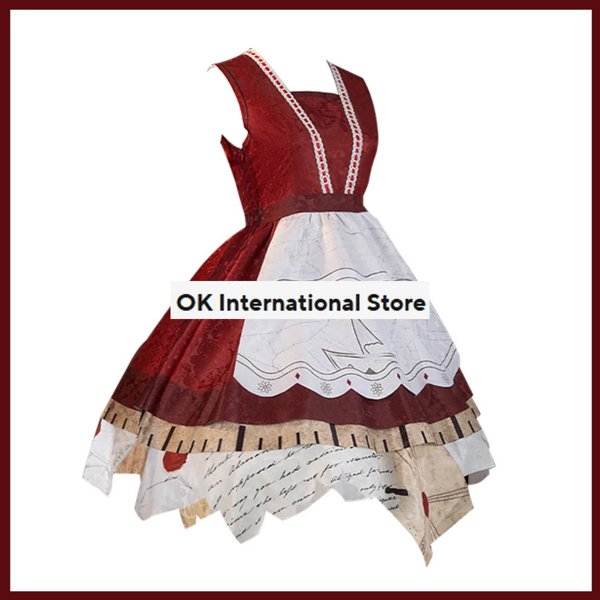 Costume de Cosplay de la Petite Fille, Jeu, Lolita, Vieillissement de la Peau, Perruque Rouge, Belle Tenue d'Halloween