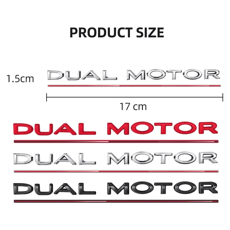 شعار حروف سفلية بمحرك مزدوج لسيارة TESLA موديل 3 Y S X ملصق شارة صندوق السيارة ملحقات كروم سوداء #6