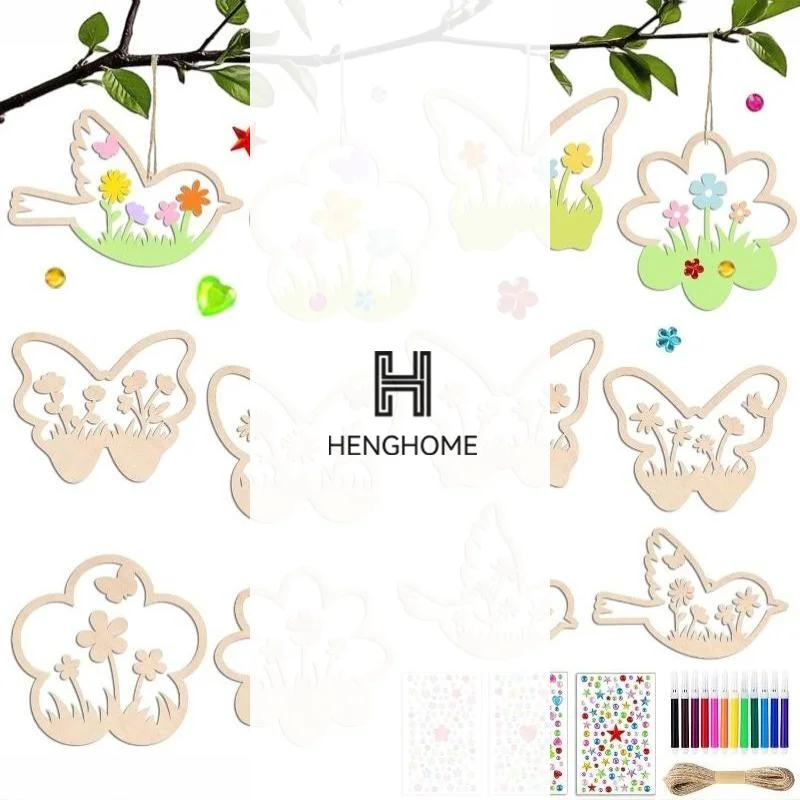 6Pcs Wooden Butterfly Shaped Ornaments, Home Decor, Mini Wood Crafts For Birthday Parties, Garden, Yard And Holiday Decorations