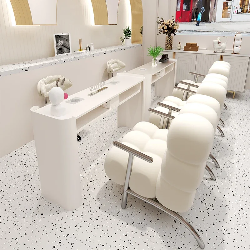 Stainless Steel Cream Table Newly Upgraded Style Manicure Chair Set