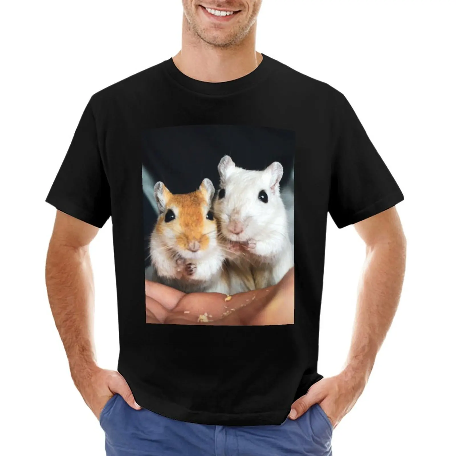 Gerbils savouring cashew nuts T-Shirt aesthetic clothes sweat anime tshirt custom shirt men t shirts high quality