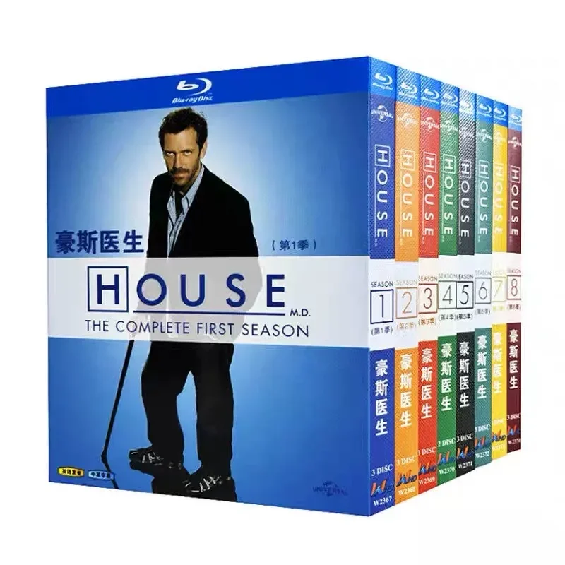 Dr House Seasons 1 to 8 Blu ray High Definition American Drama BD Disc Box Set 23 Discs with Chinese and English Subtitles