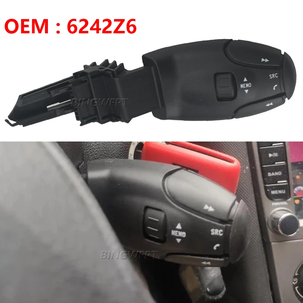 Brand New Radio CD Audio Remote Control Stalk Switch 6242Z6 For Peugeot 207 307 308 407 607 3008 Citoen C3 C5 C8 XSARA