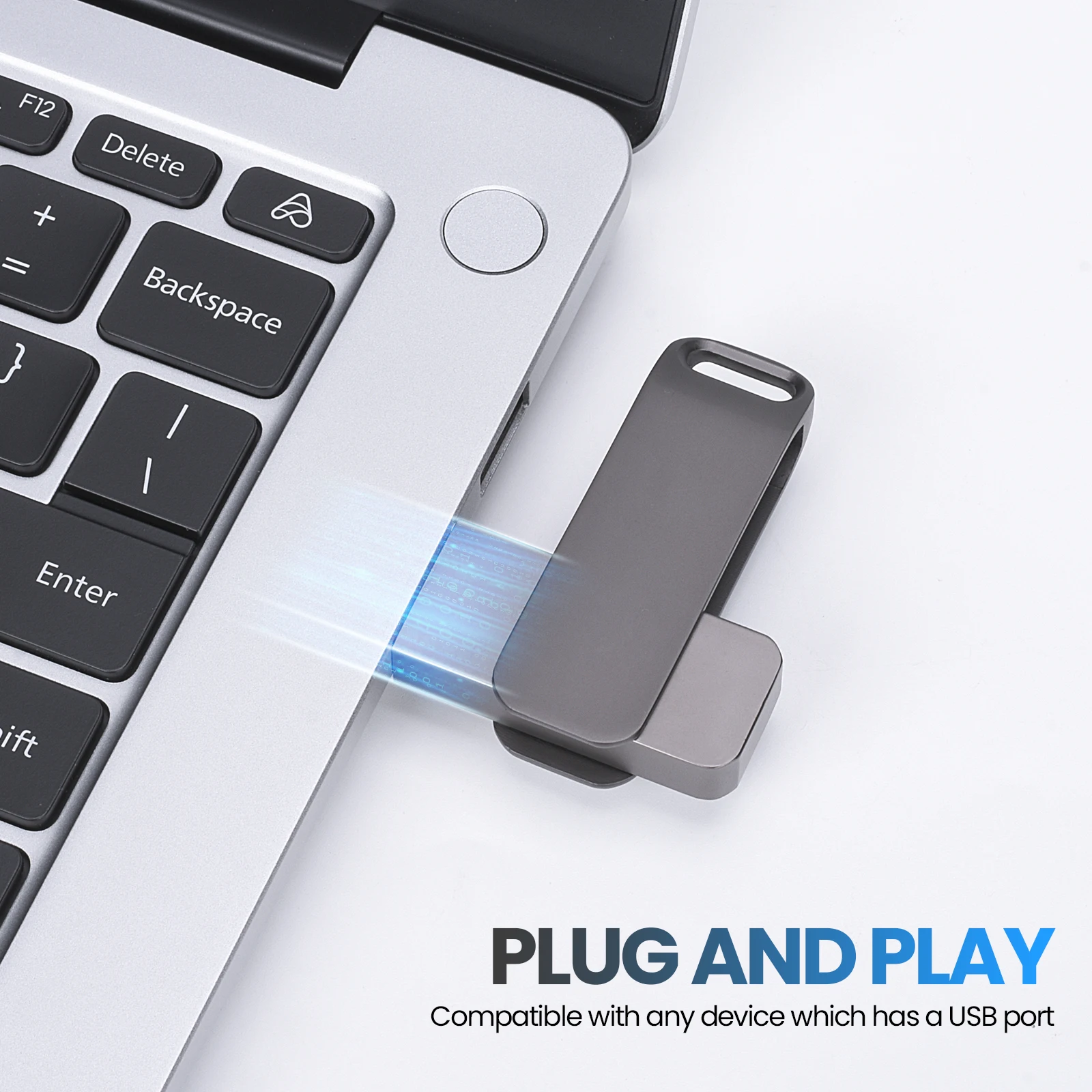 Pen Drive Metal USB Flash Drive Rotatable Memory Stick 128GB 64GB Silver USB Stick Creative Business Gift For Computer Pendrive