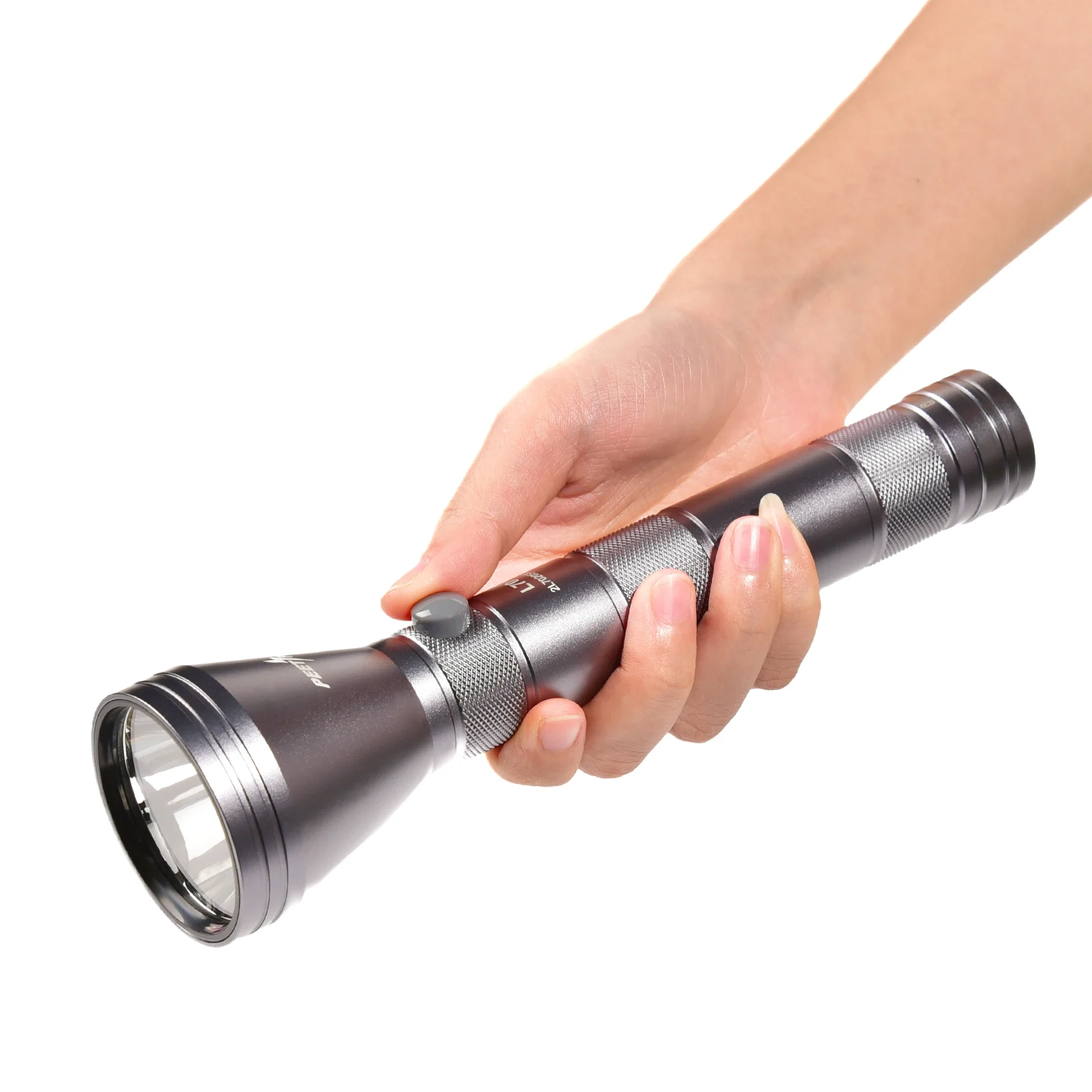 PEETPEN L70 LED Flashlight Rechargeable 1500 Lumens 4 Modes Torch 2-Cell C Full Size Heavy-Duty Light for Walking Hiking