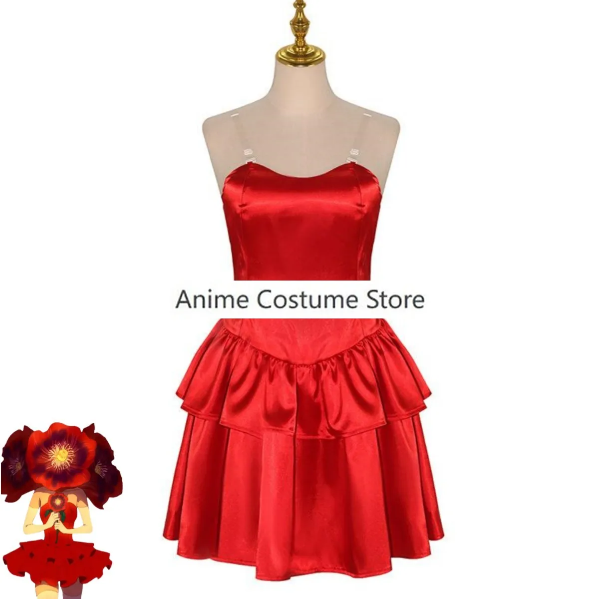 New 2024 Anime Perfect Blue Kirigoe Mima Cosplay Costume Adult Women Sexy Red Dress Wig Uniform Halloween Carnival Suit