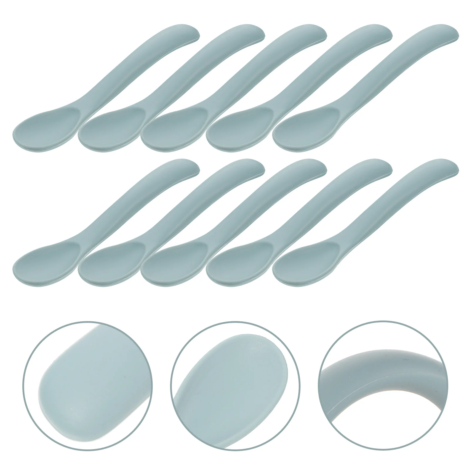 

10Pcs Silicone Eating Spoons Baby Training Scoops Soft Flexible Toddler Feeding Tableware Baby Spoons Feeding Spoon