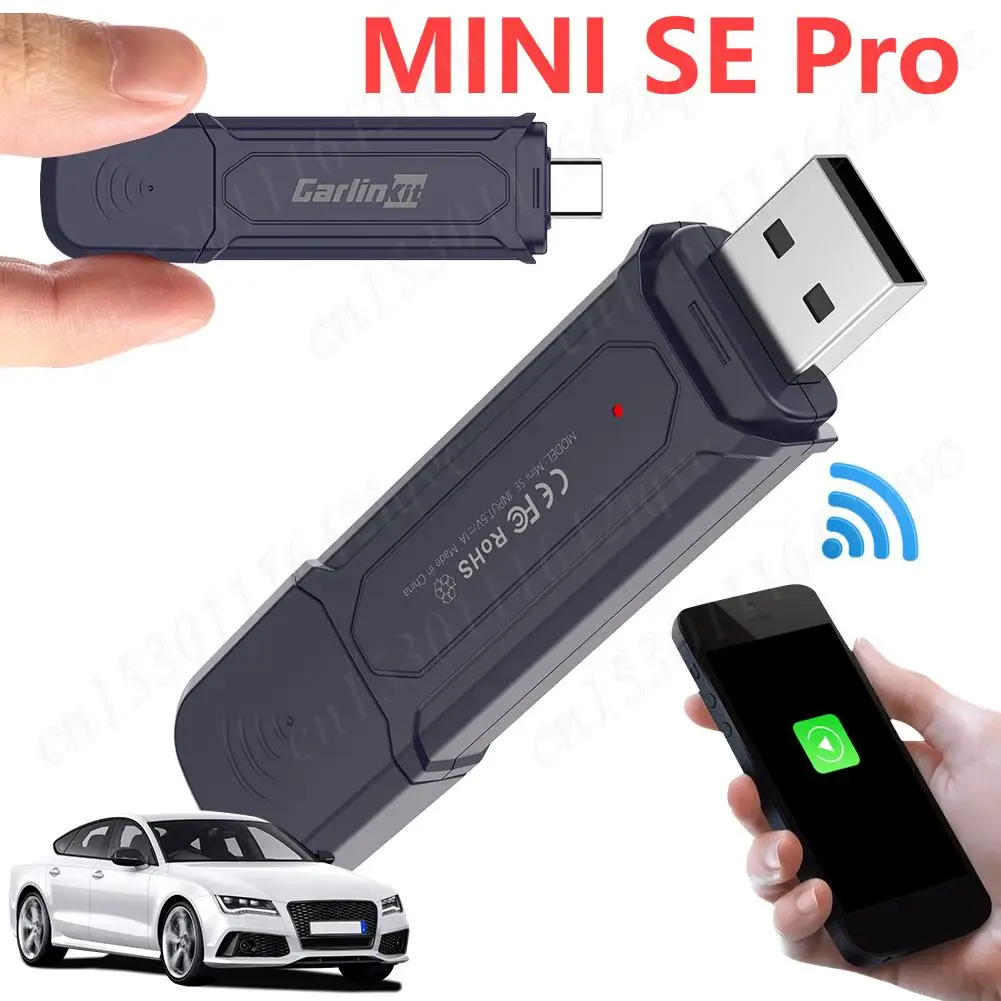 CarlinKit MINI SE Pro Wireless CarPlay Android Auto USB Dongle Smart Wireless Adapter WiFi Bluetooth Auto Connection Upgrade