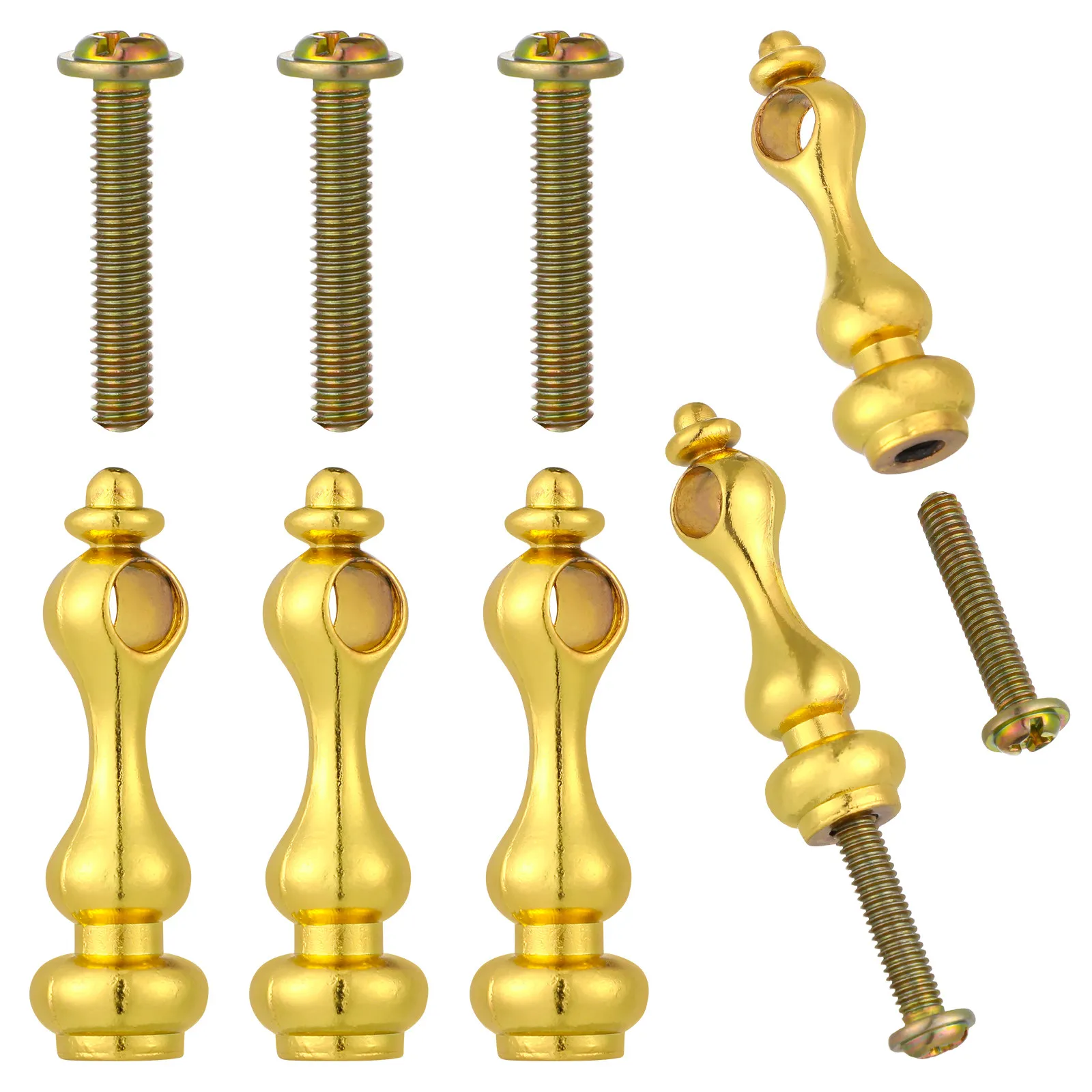 4Pcs Easy Install Metal Spindle Connectors for Glass Railing Furniture Cabinets Gallery Rails Bar Cart Decorative Hardware