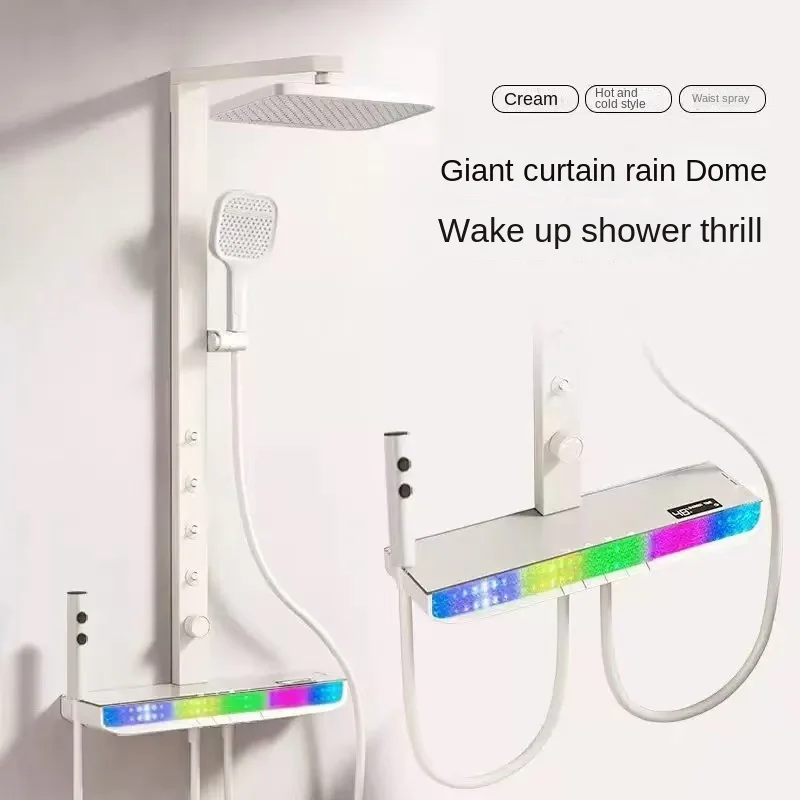 

Shower Showerhead Set 50CM Large Platform 59A Precision Copper Waterway Core 33CM Huge Top Spray Weight 7.5KG Piano Key