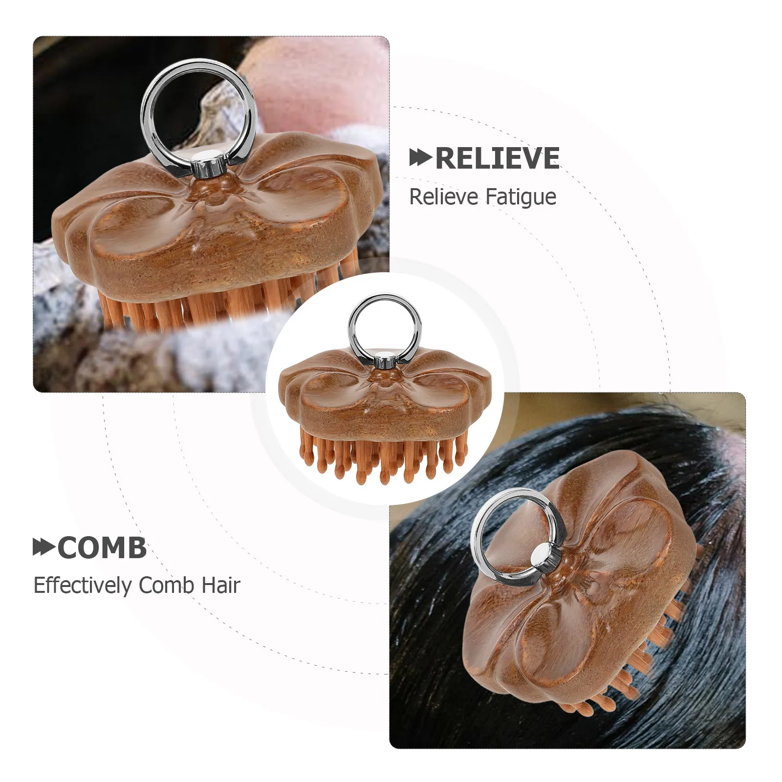 정교한 나무 마사지 빗 매끄러운 이빨 두피 마사지기 정전기 방지 휴대용 헤어 케어 도구 여성 남성 두피 마사지기