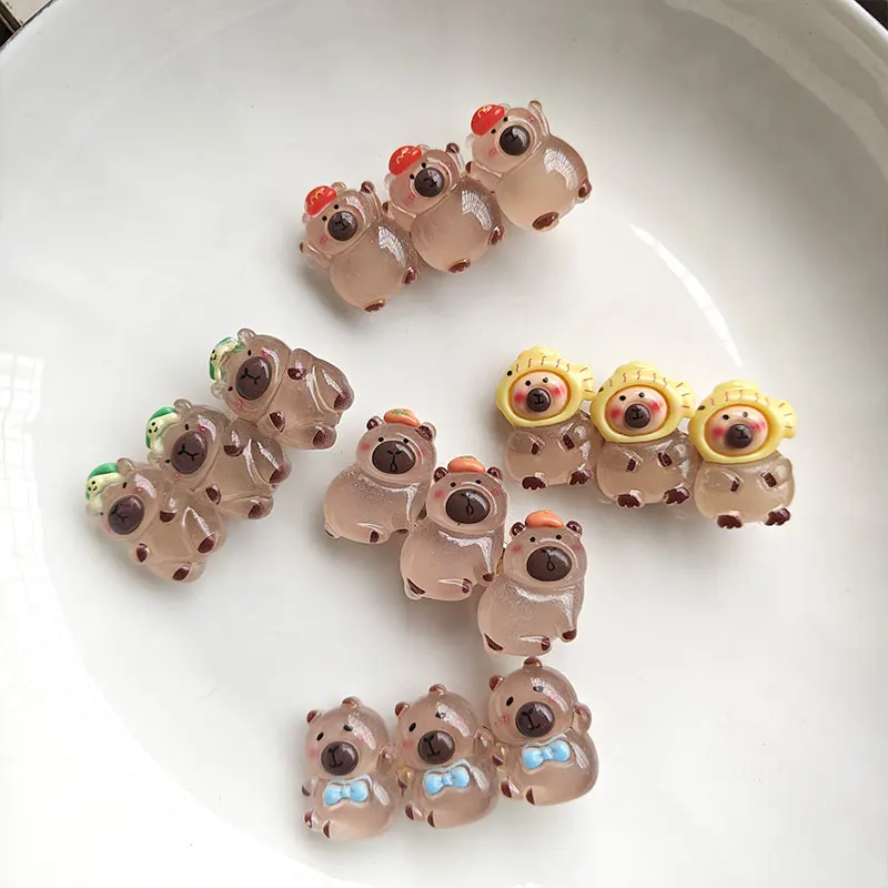 

Заколки для волос Chubby Glow Bear, заколки для волос с нескользящей ручкой, милые заколки с боковой челкой для девочек, милые модные аксессуары для волос Y2k