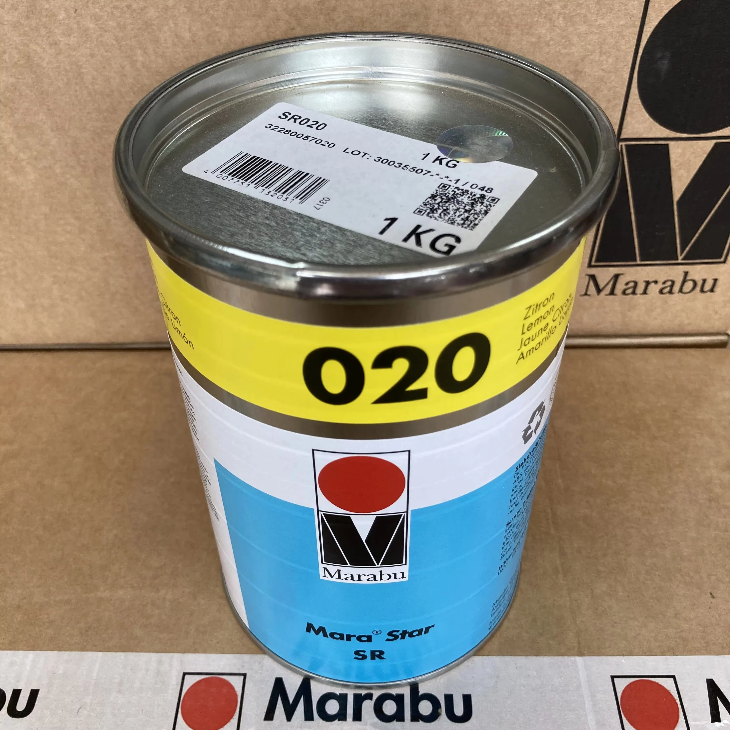 FOR Marabu SR020 Lemon Yellow Alcohol-Resistant Ink for Plastic – High-End Screen and Pad Printing