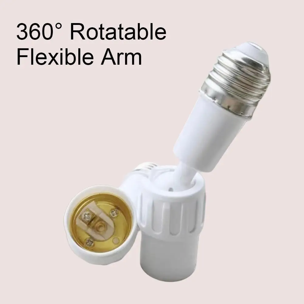 3pcs E27 Light Bulb Socket Extender Adapter 360 Degree Rotatable Light Fixture E27 To E27 Base Adjustable E27 To E27 Socket