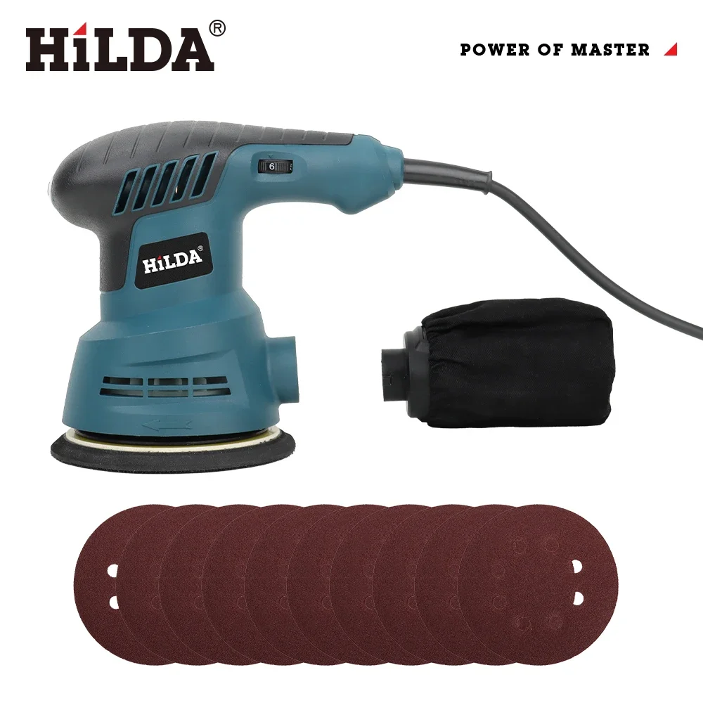 hilda-300w-electric-eccentric-sander-variable-speed-sander-with-5-inch-125mm-sandpaper-car-polishing-machine-with-dust-box