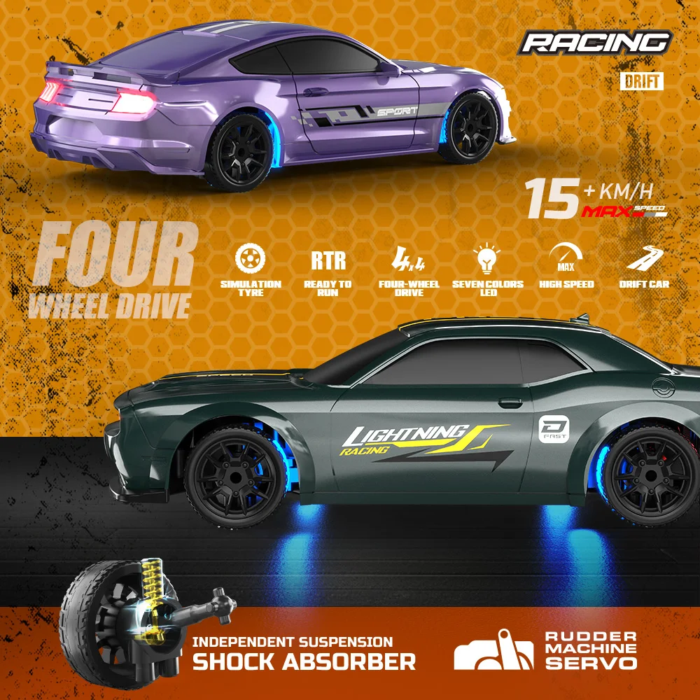 1:43 4WD RC Drift Car 2.4G High-Speed Remote Control Racing Cars Full proportions Competition Mini Racing Car Model Boy Toy Gift - Image 6
