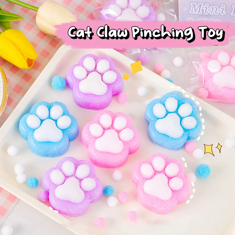 

1Pc Cute Cat Claw Squeeze Toy Fidget Toy Squishy Pinch Kneading Toy Stress Reliever Vent Toy Kid Party Favor