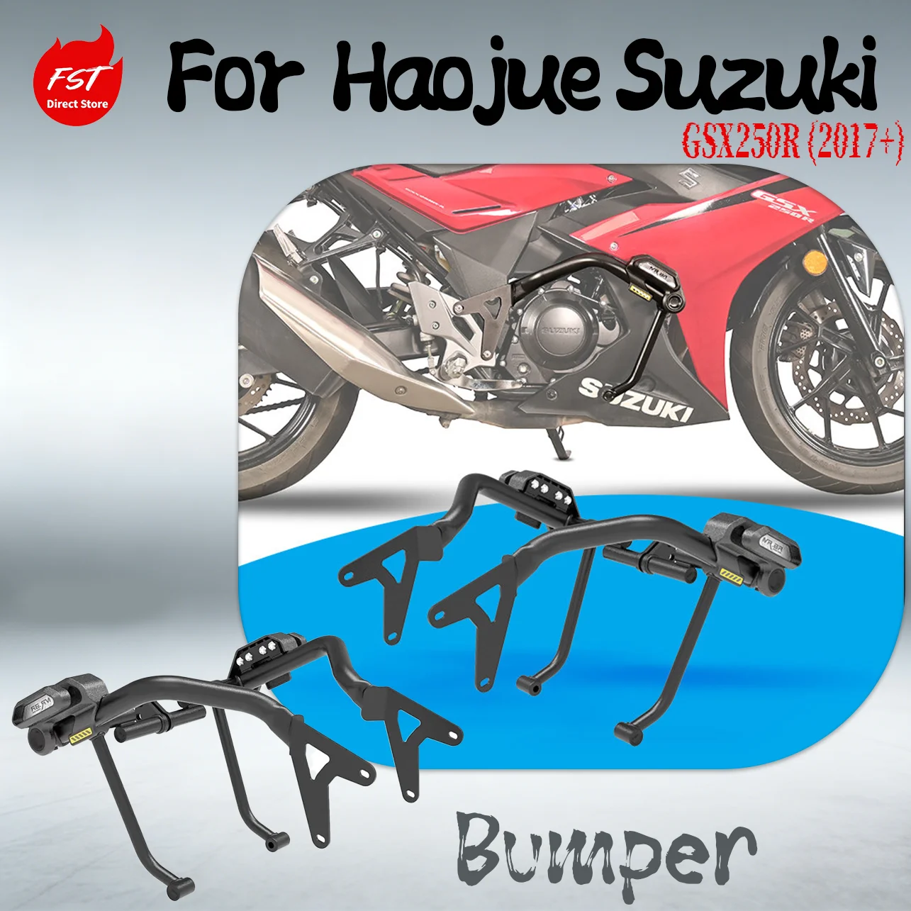 

Engine Guard Crash Bar & Anti-Crash Sliders for Haojue Suzuki GSX250R (2017+) Motorcycle Bumper Protector Modified Parts
