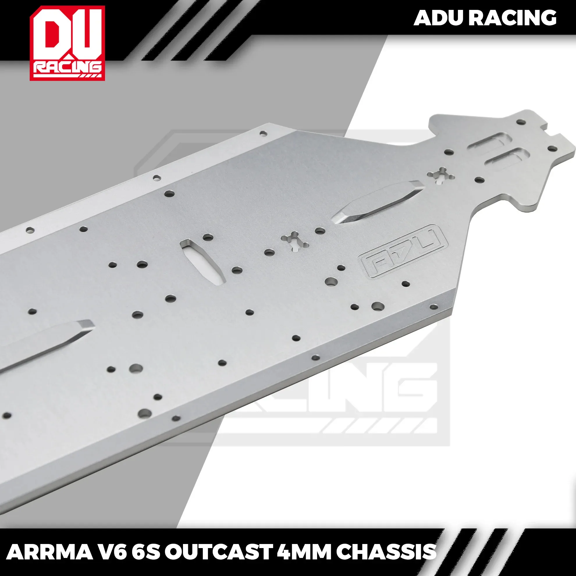 ADU RACING 7075-T6 AL 4mm chassis  FOR ARRMA 6S TYPHON RTR TLR and 6s outcast v5 exb v6