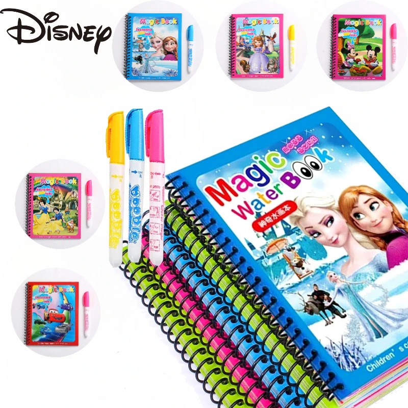 

7styles Anime Water Painting Book Disney Frozen Elsa Mickey Mouse Magic for Kids Diy Watercolor Drawing Toys Gifts