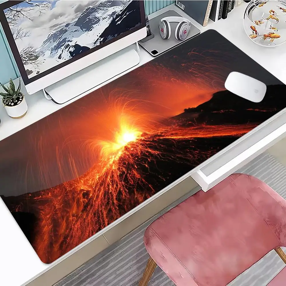 

Volcanic eruption Mouse Pad Gaming Mouse Pad, Mouse Pad with Edges and Non-Slip Rubber Base, Extended Mouse Pad
