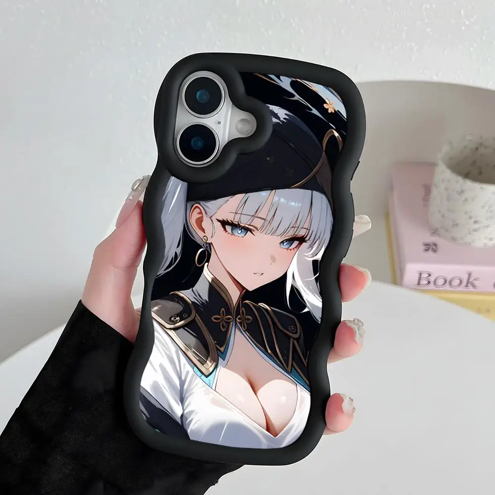

Wuthering Waves Jinhsi Phone Case for iPhone 17 16 15 14 13 12 11 Air Pro Max Plus Black Soft TPU Wavy Edge Cover