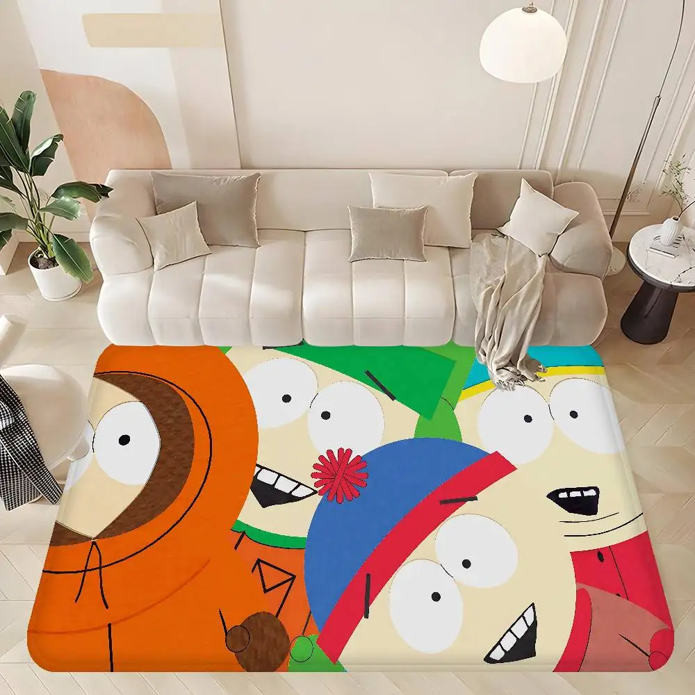 

S-South Park Cute Cartoon Kitchen Mat Nordic Style Bedroom Living Room Doormat Home Balcony Anti-Slip Welcome Rug
