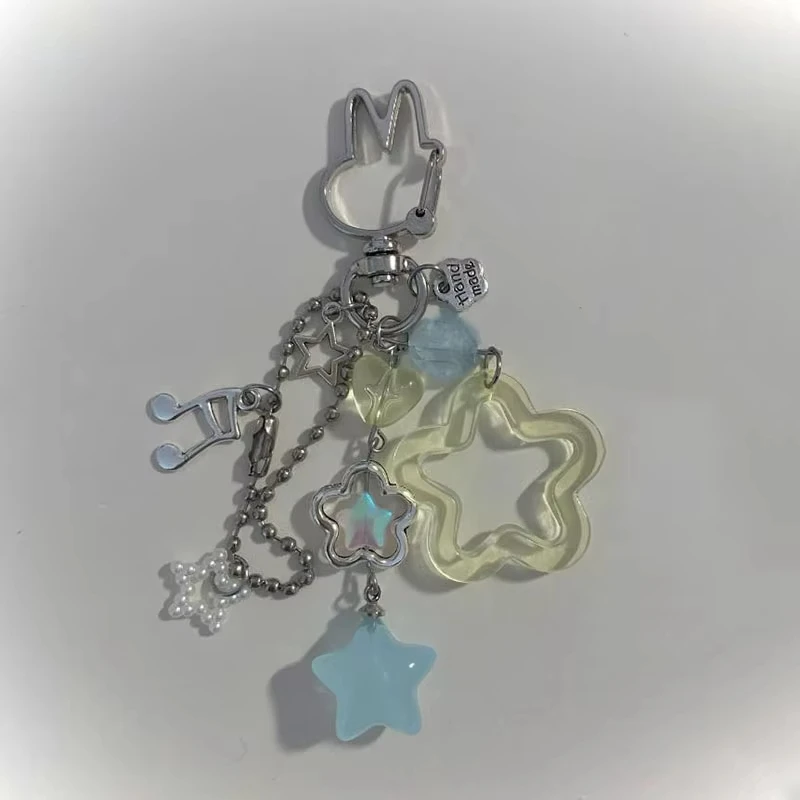 Creative Handmade Bunny Keychain Coquettish Star Keychain 1pcs