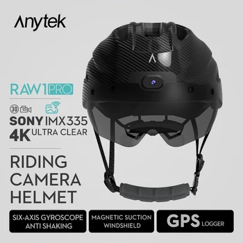 Anytek 4K UHD GPS 방수 헬멧, 스포츠 DV 액션 캠코더, 사이클링 라이딩 카메라, 오토바이 비디오 디지털 카메라