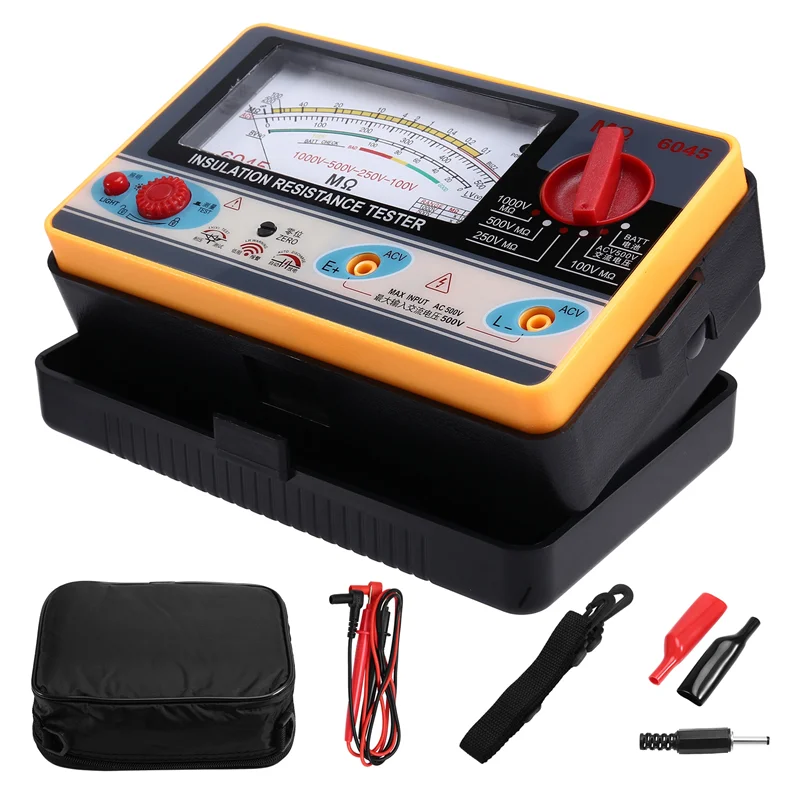 ABWP-TY6045 절연 저항기 디지털 저항계 휴대용 테스터 메가미터 0-2000MΩ 100V/250V/500V/1000V 고정밀