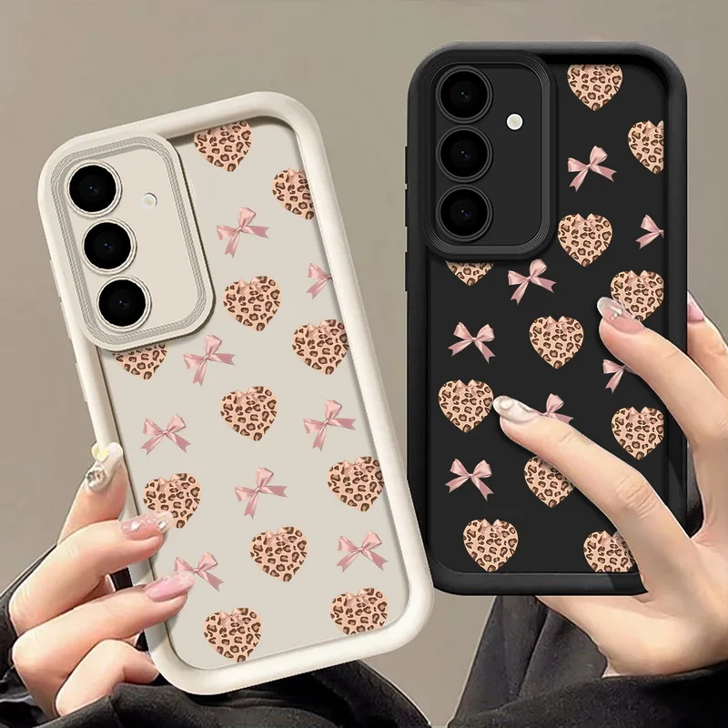 الرجعية ليوبارد طباعة القوس قضية الهاتف لسامسونج غالاكسي A56 A16 A17 A36 A26 A55 A54 A15 5G S24 S25 FE S23 S22 الترا S25 حافة غطاء
