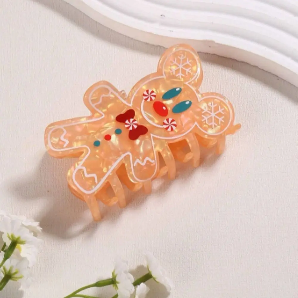 Fashion Elk Christmas Hair Claw Snowman Cartoon Santa Claus Hair Clip Acetic Acid Headdress Acetate Shark Clip Girl