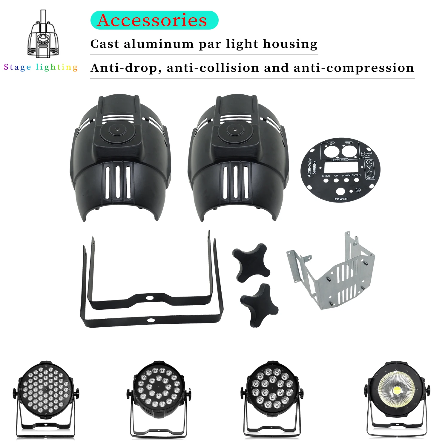 Stage Light Repair parts For 18x12w/24x12w/18x15w/24x18w/54x9w/100w COB Stage Lights Accessories