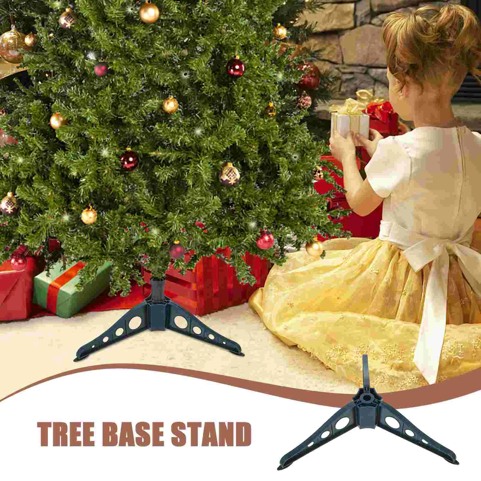 Christmas Lights Tree Base Frame Outdoor Decorations Abs Mini Sturdy Xmas Stand