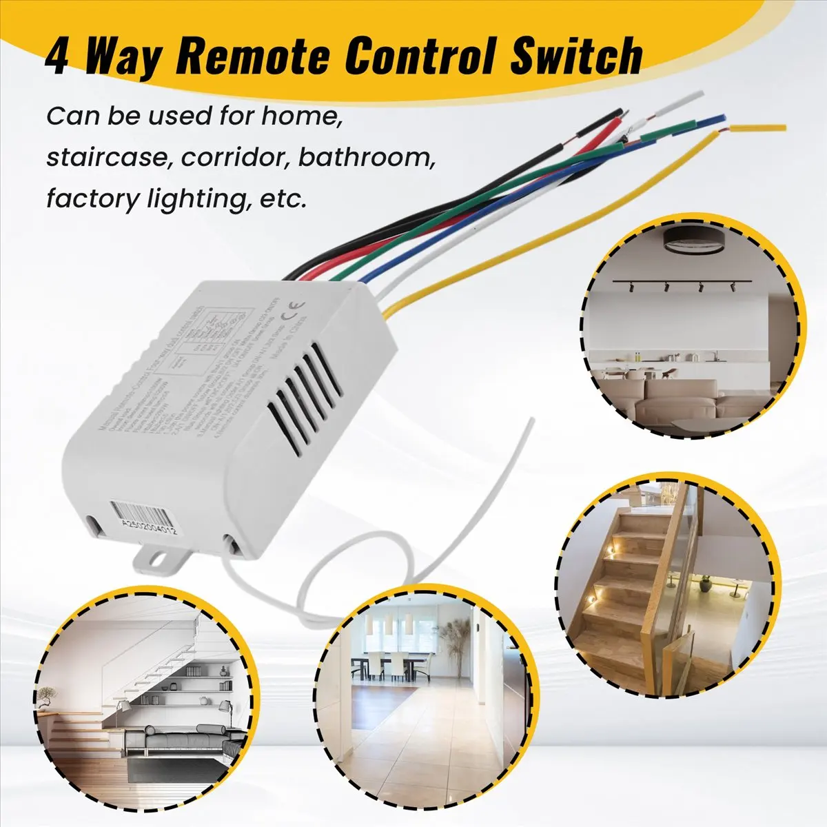 T73C! 4 Way Light Lamp Digital Wireless Remote Control Switch ON/OFF 220V