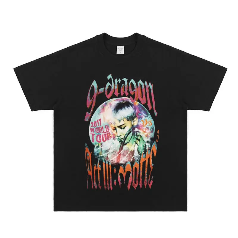 G Dragon T Shirt Fashion Hip Hop G-DRAGON Print T-shirt Kpop GD