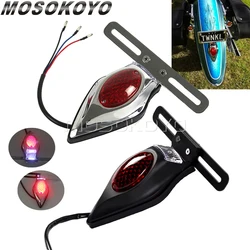 TearDrop Vintage Integrate LED Taillights LED License Plate Light Stop Lamp for Honda Kawasaki Vulcan Road Star VTX VN Cruiser