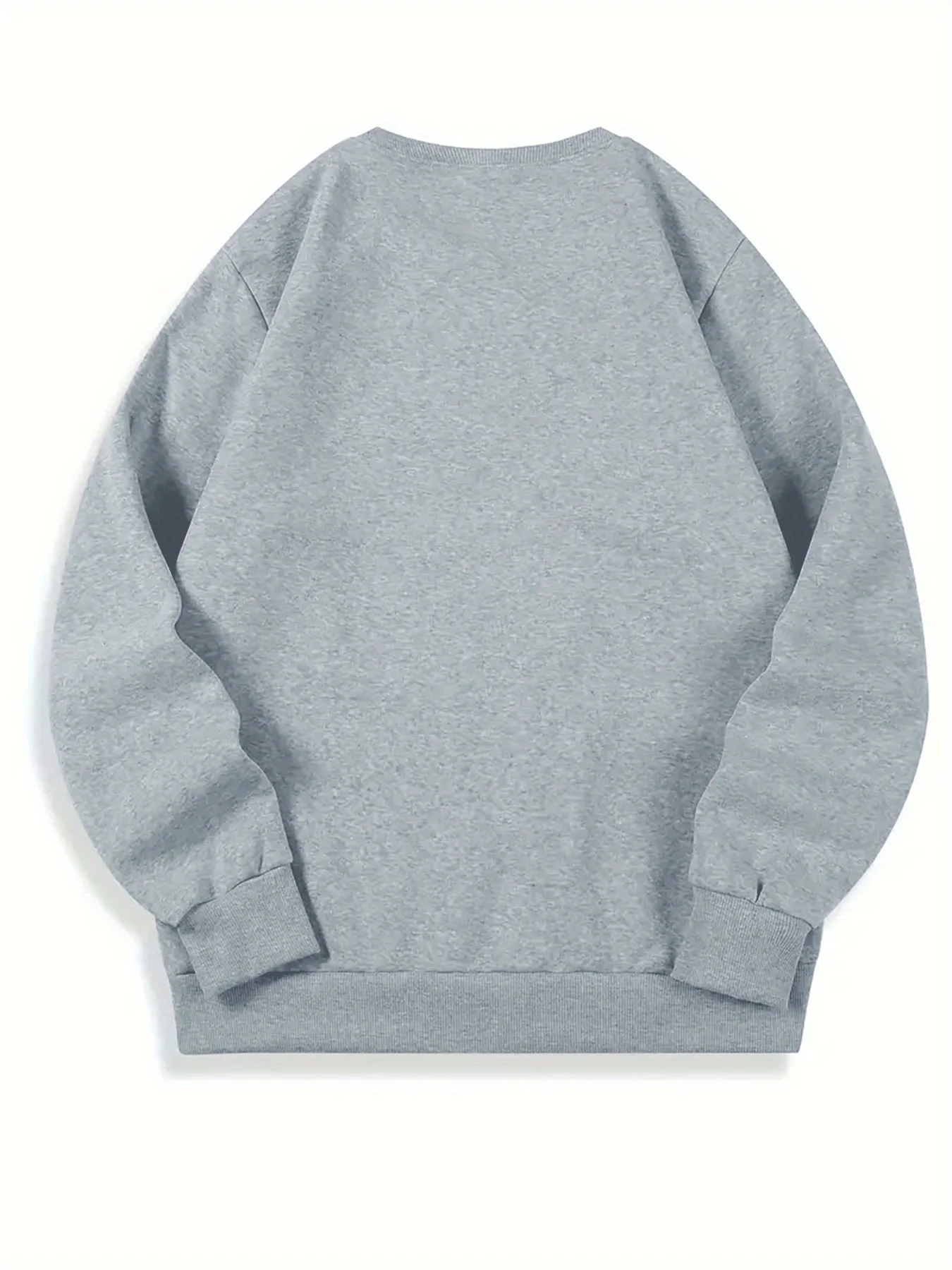 بلوفر رجالي للخريف والشتاء كاجوال فضفاض ومطبوع عليه حروف من الصوف بأكمام طويلة ورقبة دائرية