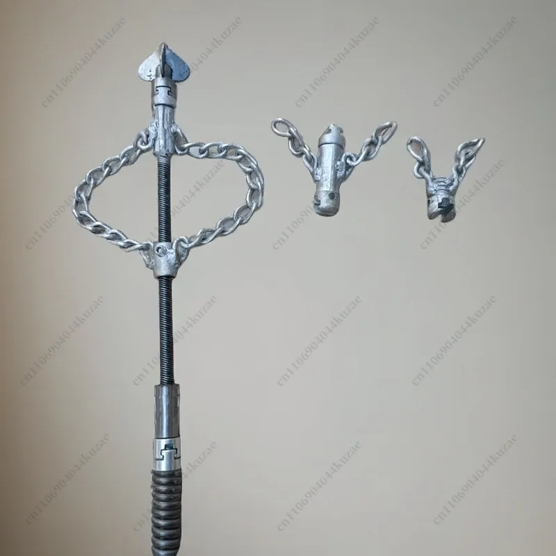 Pipeline Chain Dredger, 16mm Adjustable Spring Drill Bits, Accessory for Removing Hard Object Clogs