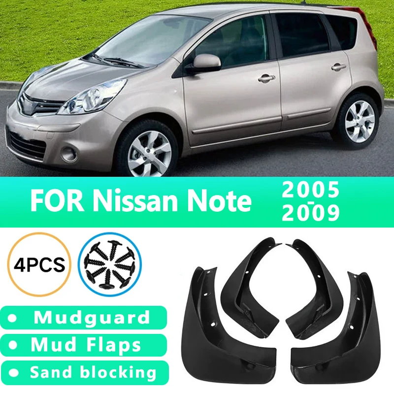 

Mud Flaps Fit for Nissan Note 2005 06 07 08 09 E11 Mudguards Tire Fenders Splash Proof Accessories Wheel Guards 4ps