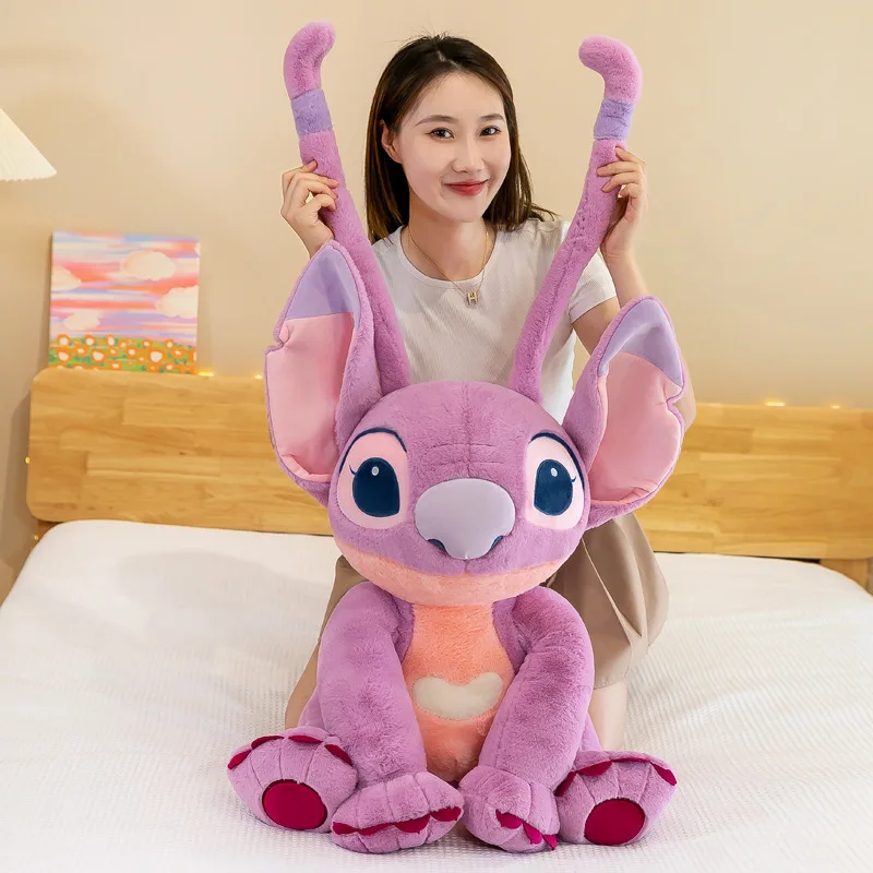 Disney Stitch Doll Pink Large Plush Toy Pillow Cute Sleeping Stitch Ideal Gift for Fans of Movies & TV Stuffed Animals